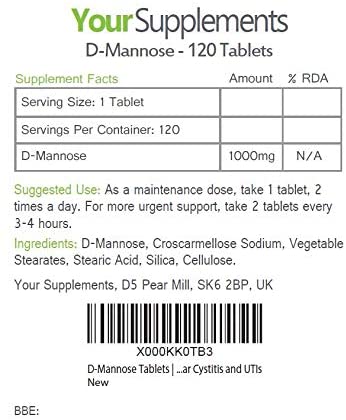 D-Mannose Tablets 1000mg, 120 Tablets - Image 4
