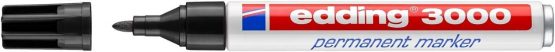 edding 3000 Permanent Marker - Black, Red, Blue, Green - 4 Marker Pens - Round Tip 1.5-3 mm - Quick-Drying Permanent Markers - Waterproof,Smudge-Proof - for Cardboard, Plastic, Wood, Metal, Fabric - Image 2