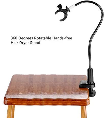 Pet Hair Dryer Holder - 360° Rotatable Hands-Free Grooming Stand for Dogs and Cats Aluminum Alloy Gooseneck with Clamp Mount - Image 3