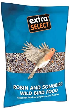 Extra Select Robin and Song Bird Feed Mix, 1 kg, red, 1 kg (Pack of 1)