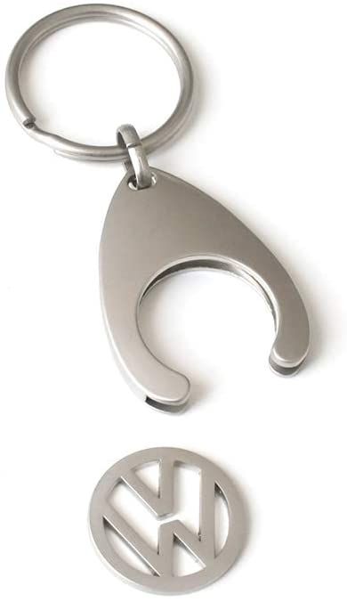 Volkswagen 000087055VAHW Keyring, Shopping Trolley Token, Keyring Pendant, Coin Chip, Silver - Image 2