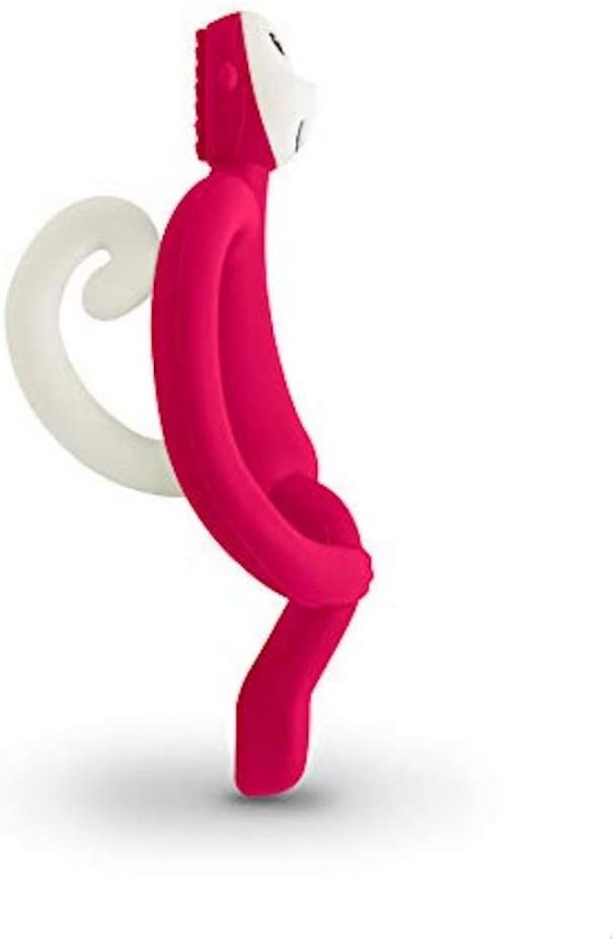 Matchstick Monkey Teething Toy for Baby, Stimulates and Massages Sore Gums, 3 Months Old+, Rubine Red - Image 3