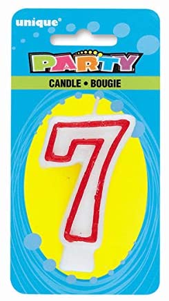 Number 7 Classic Birthday Candle (13cm) 1 Count - Perfect Celebration Candle for Any Events, Red/White, 27 x 27 x 4,5 cm - Image 2