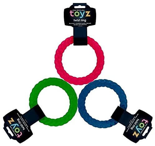 Petface (Toyz by Petface) Twist Ring Dog Toy, Blue/Green/Pink (One Colour Supplied at Random), Multi-colored