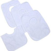 BabyPrem Baby 12 Pack Cotton Rich Terry Popover The Head Bib One Size White