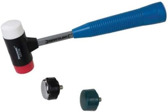 Silverline 633905 Mallet 4 heads in 1 interchangeable Ø 37 mm - multicolored