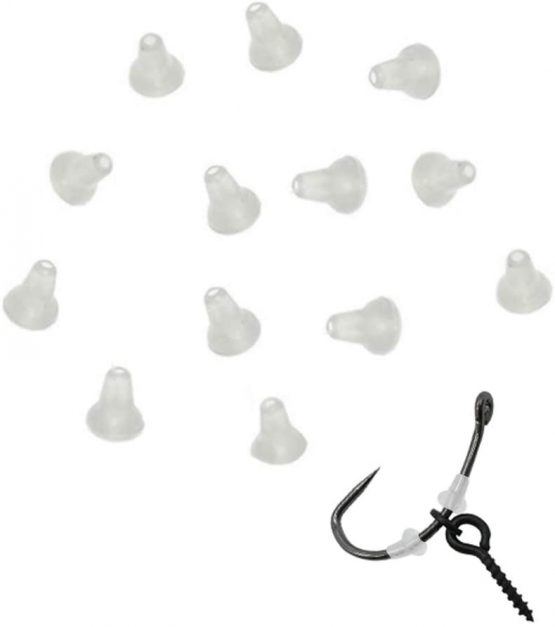 NEWSHOT Hook Stops Shank Beads Carp Fishing Terminal Tackle for Pop Up Hair Chod Rigs Bait Screws(Pack of 30) (Clear)