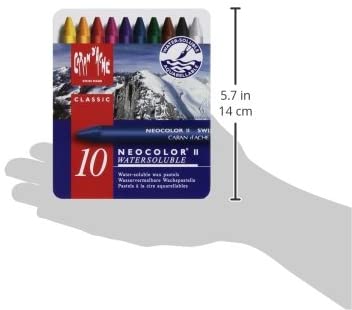 Caran d'Ache 7500.31 Creative Art Materials NeoColor II" Water Soluble Wax Pastel Set, Multi-Colour, Assorted, 10 count (Pack of 1) - Image 3
