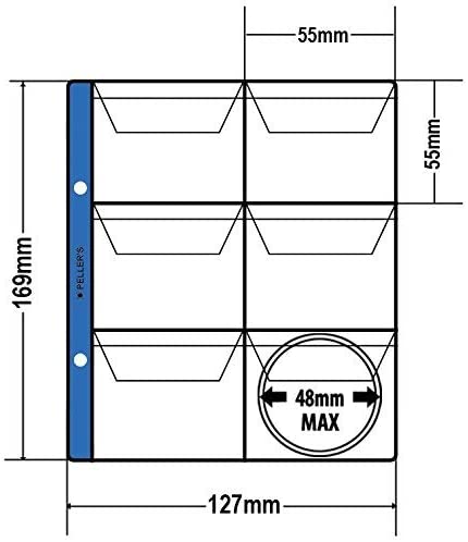 Collection Album, 60 Pockets for Big Coins up to 1.89" (48mm): £5 Pounds, Chips, Geocaching. 10 Sheets. Coin album S - Image 4