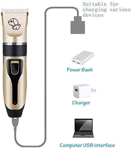 Dog Grooming Clipper Kit, Low Noise, Electric Quiet, Rechargeable, Cordless, Pet Hair Thick Coats Clippers Trimmers Set - Image 3