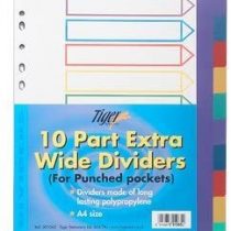 A4 Extra Wide Colour Coded 10 Part Strong Filing Subject Dividers Tabbed Index