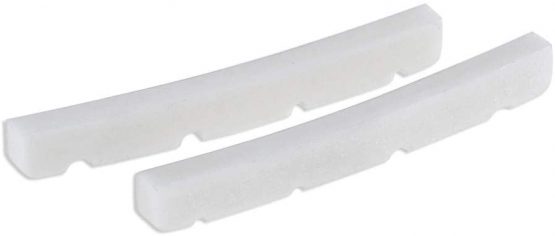 Musiclily 42mm Curved Bottom Slotted Bone Bass Nut for 4 String Precision Jazz Bass Guitar, 42x3.2x4.6/4.8/4.6mm (2 Pieces) - Image 3