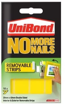 Unibond No More Nails Strip Ultra-strong Removable Translucent - Pack of 20, Multi