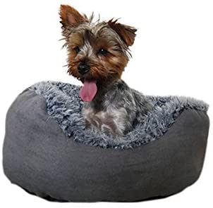 Rosewood Grey Lion Oval Dog Bed, Medium, 67x57cm, 53 x 63 x 23 cm (L x W x H)