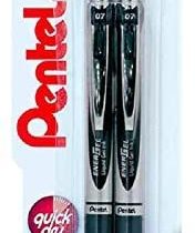 Pentel XBL77/2-A EnerGel Xm Retractable Gel Pen - Black (Pack of 2)