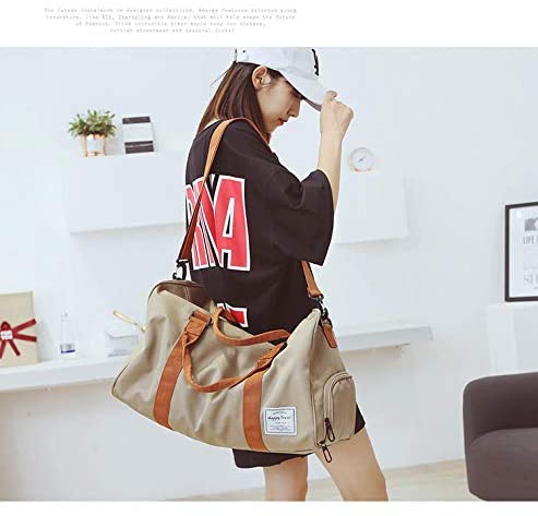 MOLLYGAN Travel Duffel Bag Large Capacity Yoga Gym Bag Durable Duffle Sports Bag with Shoes Compartment Tote Bag for Men and Women Khaki - Image 3