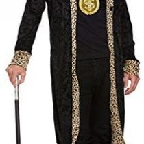 ADULT BLACK LEOPARD PIMP SUIT MENS FANCY DRESS COSTUME PARTY OUTFIT COWBOY HAT