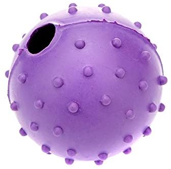 CLASSIC for Dogs Rubber Pimple Ball with Bell Small, 40 mm, Assorted Colors, Purple, Small - 40mm