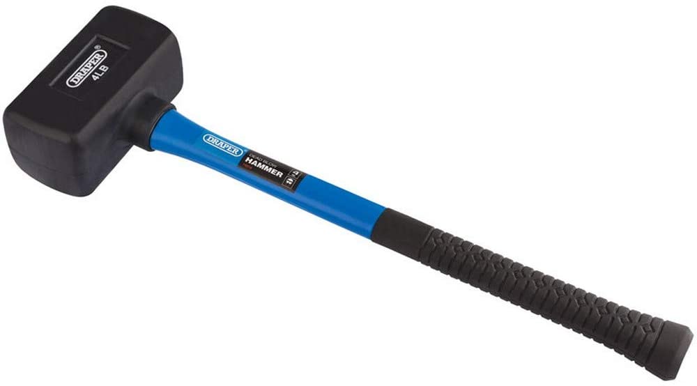 Draper 74319 Deadblow Rubber Mallets (Hammer) with Fibreglass Shafts (4LB/1.8kg/64OZ), Blue, 1.8kg/4lb