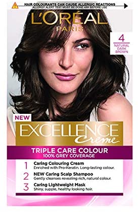 L'Oreal Excellence Permanent Hair Colour 4 Natural Dark Brown, NATURAL DARK BROWN 4