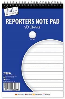 Just Stationery 160 Pages/80 sheets Reporter Notepad, â€