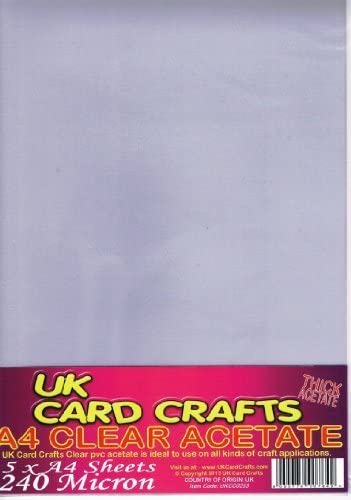 A4 Clear Acetate 240 Micron x 5 Sheets - UKCC0233