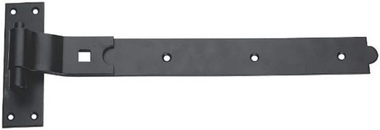 Merriway BH07123 Gate Hinge Heavy Duty Hook & Band Cranked Necked, Black, 250x 38 x 4.5mm