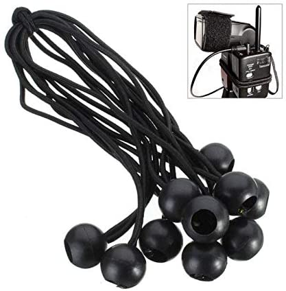 Yoogeer 10Pcs Flag Pole Clip Attach Windsocks Ball Bungee Cord Ties Rope Flags To Poles, Black, 14.5~25cm x 0.4cm - Image 2