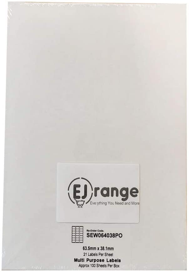 EJRange 21 Labels per A4 Sheet, 100 Sheets 2100 Labels Total - Image 2