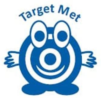 Trodat 62189 "Target Met" Classmates Education Stamp, Black Body - Blue Ink, Small - Image 2