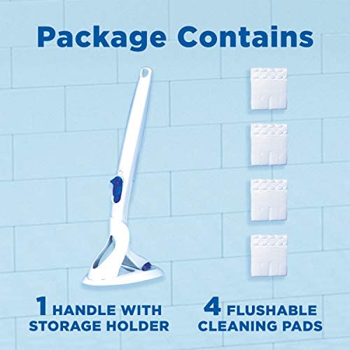 Duck Fresh Brush with Holder, Toilet Bowl Cleaner Starter Kit, 1 Handle + 4 Refills, White, 5 count (Pack of 1) - Image 2