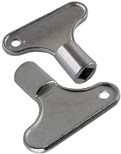 Merriway BH03438 (4 Pcs) Alloy Radiator Key - Pack of 4 Pieces, Brass