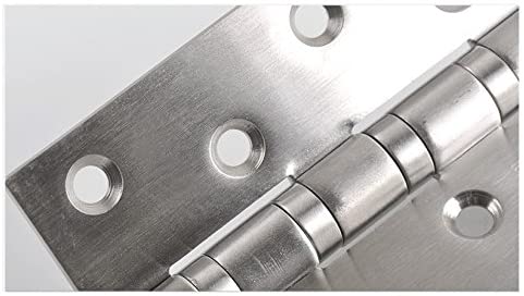 XFORT 4 inch (100mm) Polished Chrome Ball Bearing Hinges, Steel Door Hinge for Wooden Doors (2 works) - Image 2