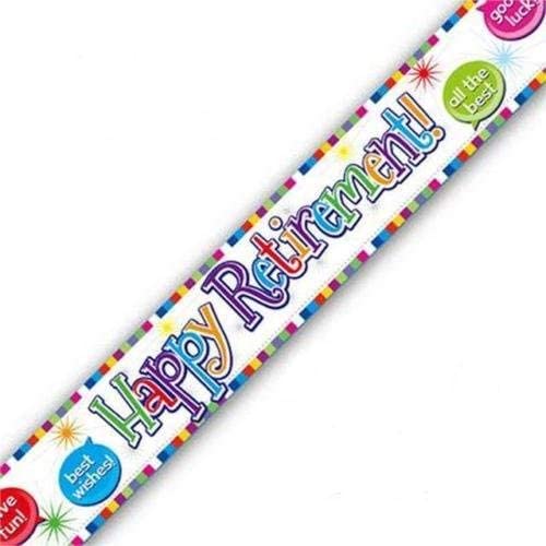 9ft Banner Happy Retirement, Multicolor, 270 cm x 13 cm