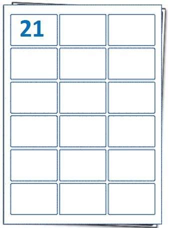 EJRange 21 Labels per A4 Sheet, 100 Sheets 2100 Labels Total