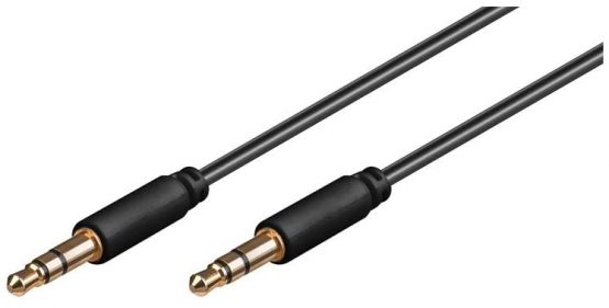 Goobay 69108 AUX Audio Connector Cable, 3.5 mm Stereo, 3-Pin, Slim, CU, 3 m Cable Length