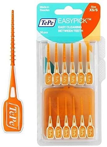 TePe EasyPick Interdental Brushes 36 Pieces XS/S, Orange, 36 count (Pack of 2)