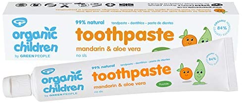 Green People Organic Children Mandarin and Aloe Vera Fluoride Toothpaste - Vegan, Organic & Cruelty Free, 50ml
