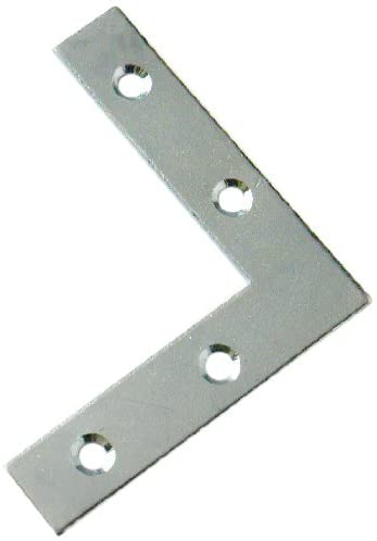 Merriway BH00054 (15 Pcs) Flat Corner Repair Brackets Braces Plates BZP, 50 mm (2 inch) - Pack of 15 Pieces