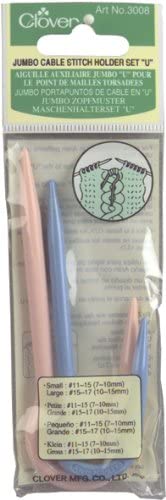 clover 3008 Jumbo Cable Stitch Holder Set, Multi-Colour, 1