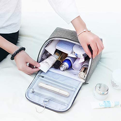 HCFGS Full Size Toiletry Bag Hand-Held Large Cosmetic Bag Travel Makeup Bag Portable Large Wash Bag Waterproof Toiletry Kit Organizer for Women & Girl (Black) - Image 3