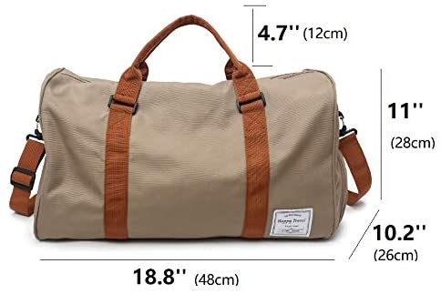 MOLLYGAN Travel Duffel Bag Large Capacity Yoga Gym Bag Durable Duffle Sports Bag with Shoes Compartment Tote Bag for Men and Women Khaki - Image 2