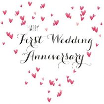 Claire Giles Quill"Happy First Wedding Anniversary" Anniversary Card