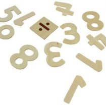 Creation Station CS3750 Wooden Numbers and Symbols, Natural Wood