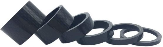 Easyou Carbon Fiber Bicycle Headset Spacer Pack of 6 for 1-1/8 Inch 20mm 15mm 10mm 8mm 5mm 3mm