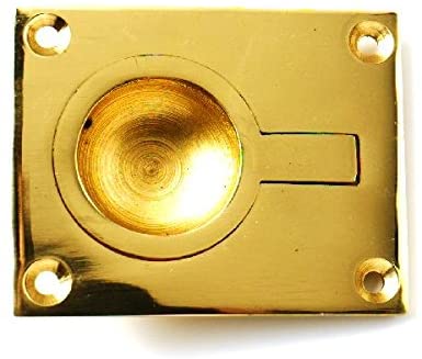 Merriway BH02593 Solid Brass Flush Ring Pull - Large