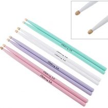 OriGlam 2Pcs 5A Drum Sticks, 5A Maple Wood Drumsticks, Non-Slip Drum Sticks, 5A Wood Tip Maple Wood Drumstick For Kids Students and Adults (White)