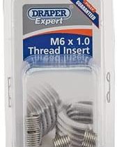 Draper 21708 Expert Metric Thread Insert, Refill Pack, M6 x 1.0", Pack of 12