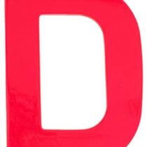 Merriway BH05627 Red High Visibility Reflective Plastic Stick-On Wheelie Bin Post Box Crate Dust Bin Letter 75 mm (3 Inch) Letter D - Pack of 2