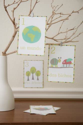 Children Inspire Design Spanish Number Woodland Counting Wall Cards, Set of Ten 5x7 Nature Themed Wall Art Prints - Image 3